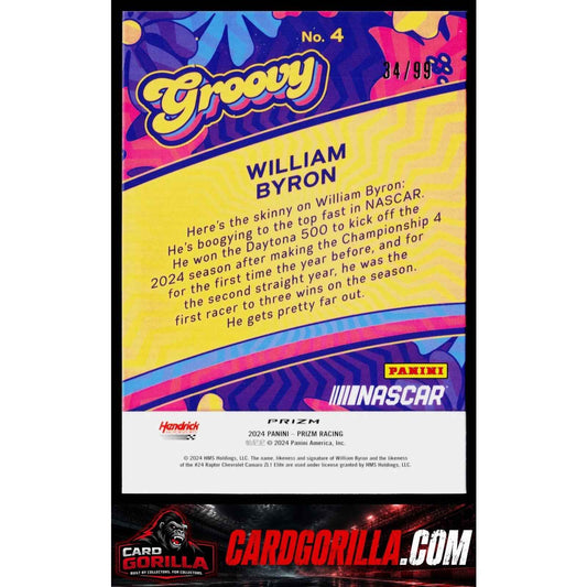 2024 Panini Prizm #4 William Byron Groovy Red #/99