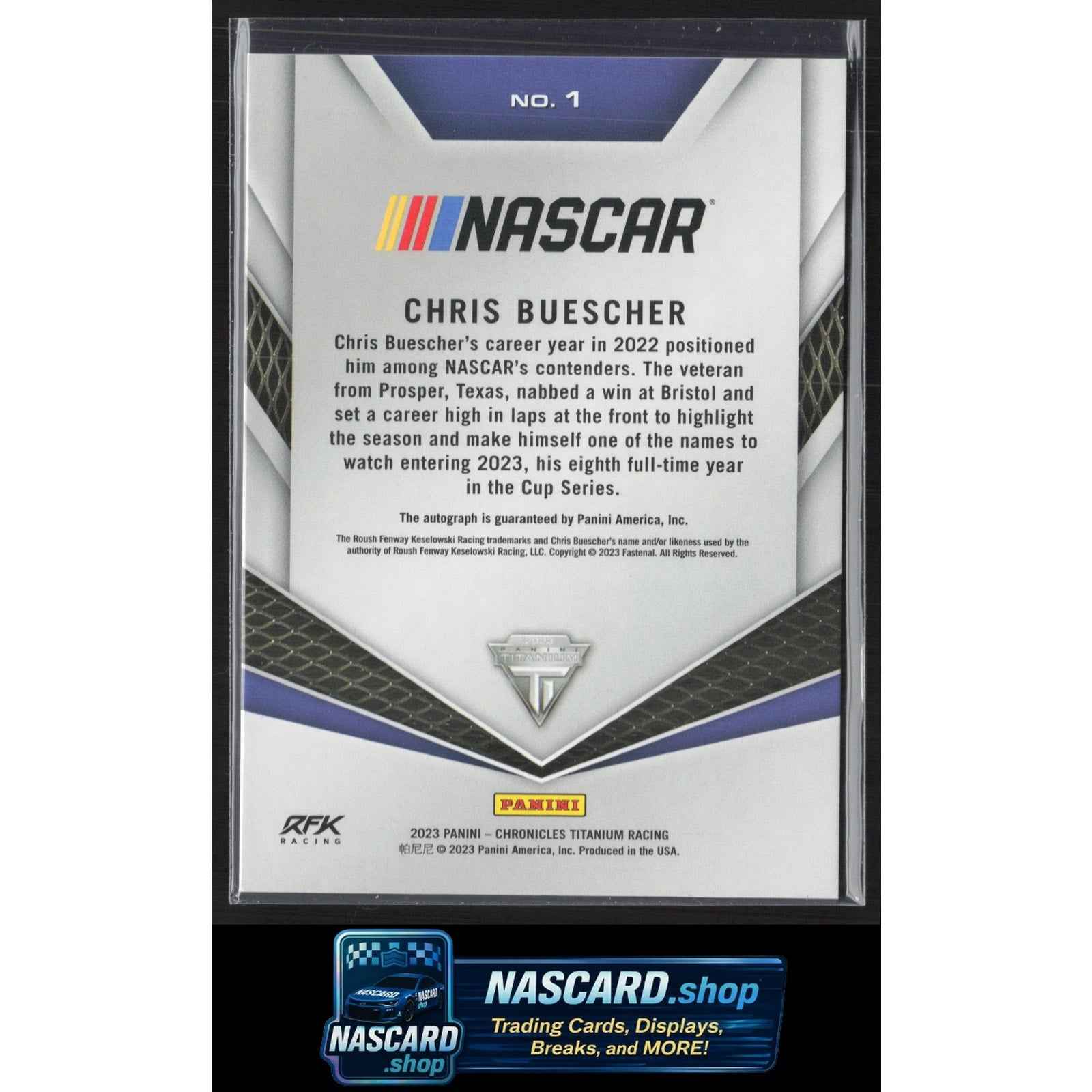 2023 Panini Chronicles #1 Chris Buescher Titanium Autographs