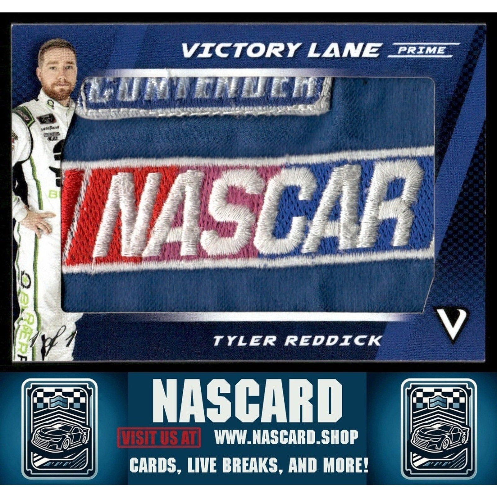 2018 Victory Lane Prime Jumbo Rookie Contender NASCAR Patch Tyler Reddick 1/1 - NASCARD.shop