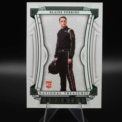2023 Panini National Treasures - Rookies Green #99 Blaine Perkins /5 (RC) - Card Gorilla