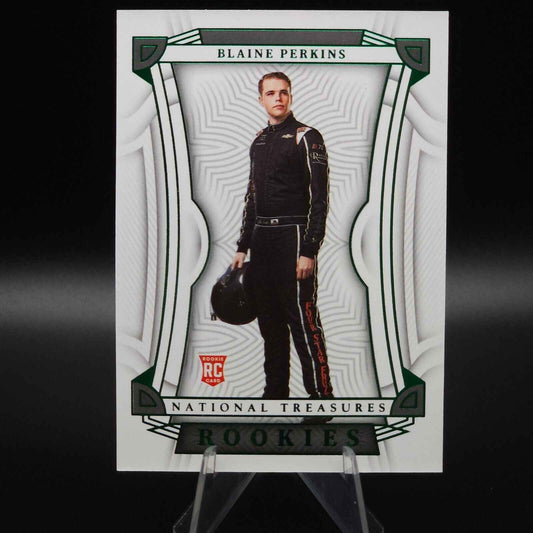 2023 Panini National Treasures - Rookies Green #99 Blaine Perkins /5 (RC) - NASCARD.shop