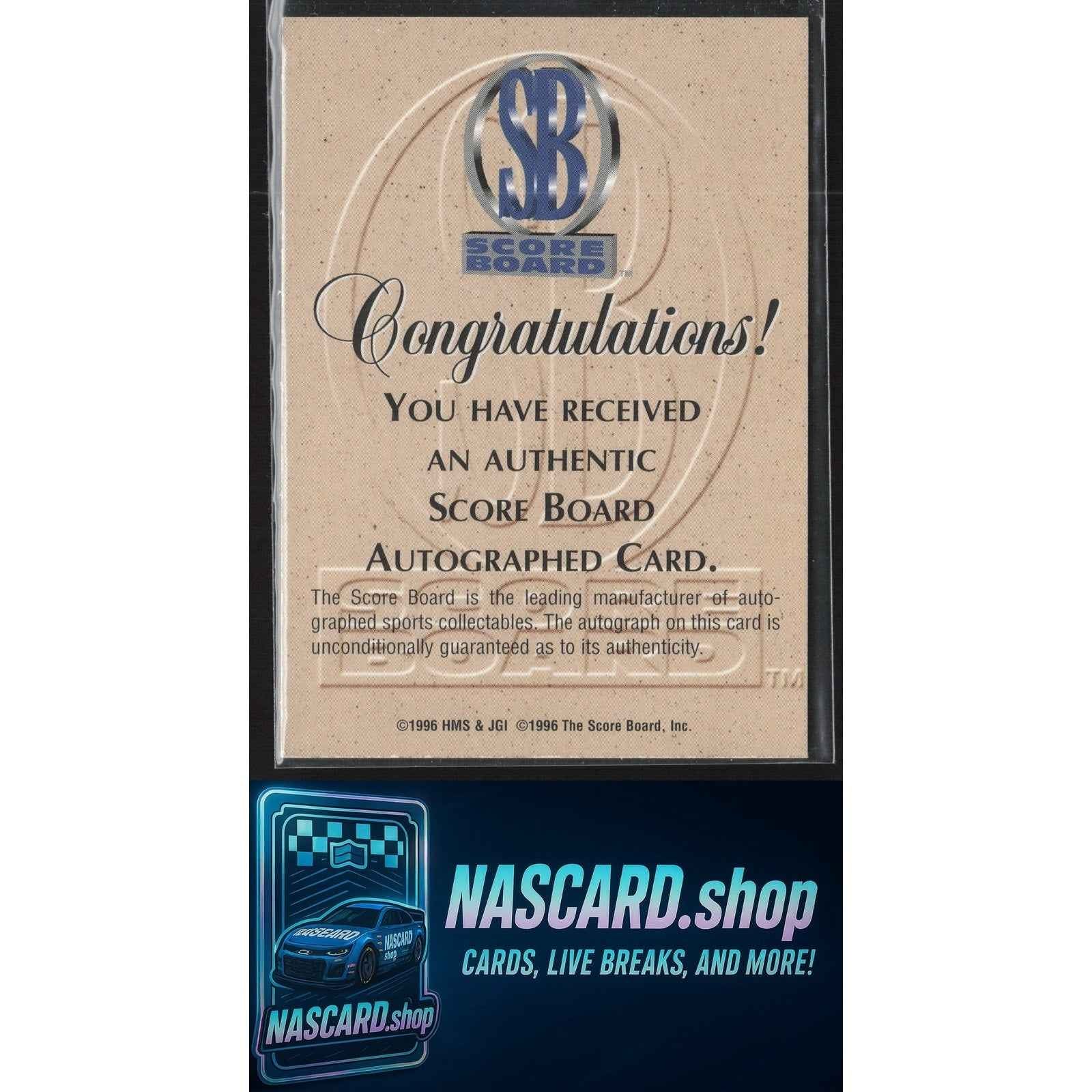 1997 Score Board #NNO Jeff Gordon Autographs #/250