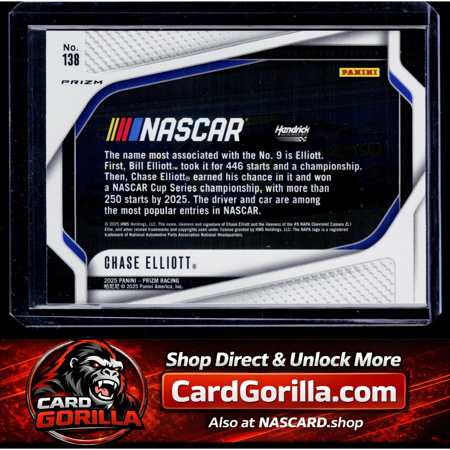 2025 Panini Prizm #138 Chase Elliott White Sparkle