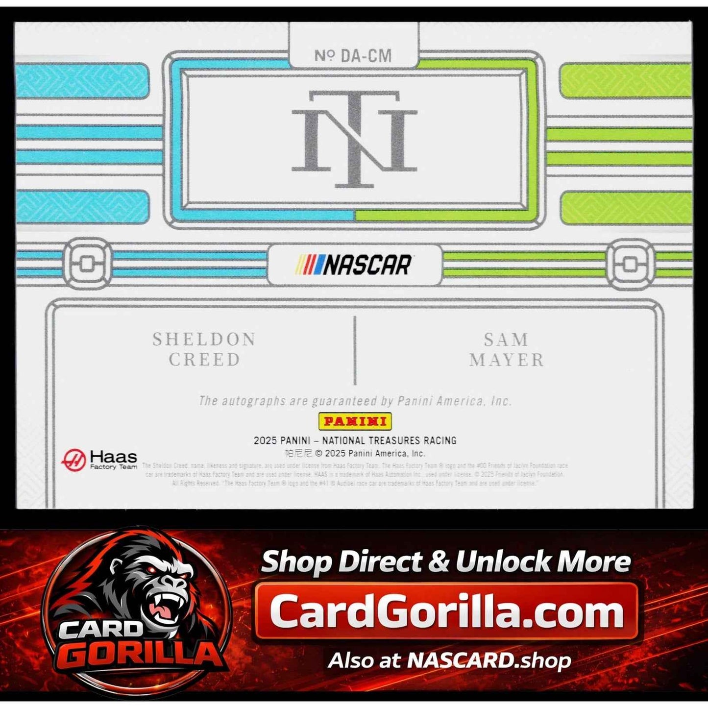 2025 National Treasures Sheldon Creed Sam Mayer Dual Auto Holo Silver #/25