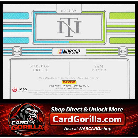 2025 National Treasures Sheldon Creed Sam Mayer Dual Auto Holo Silver #/25