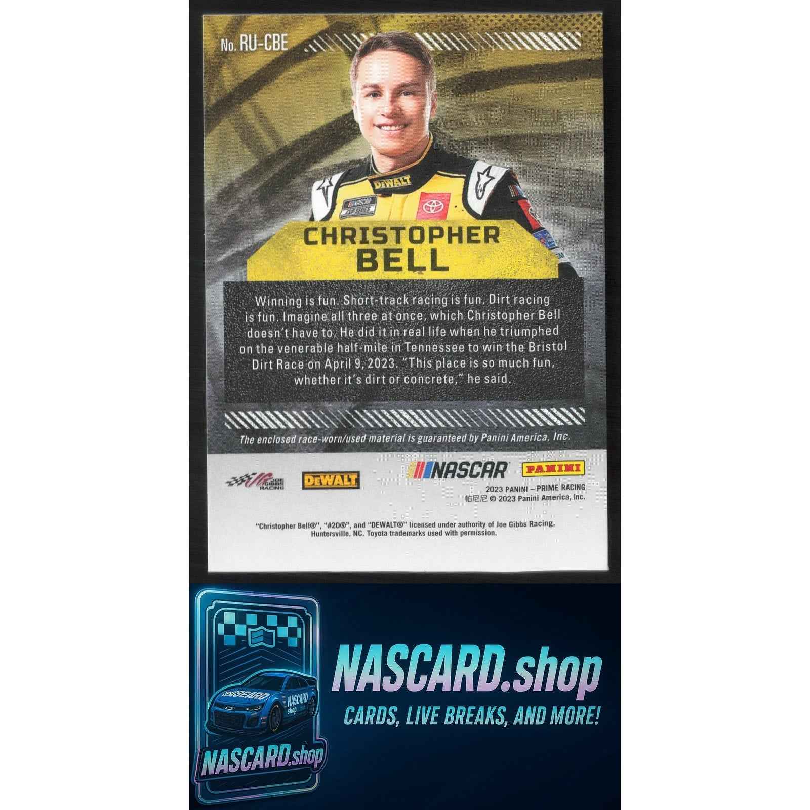 2023 Panini Prime Christopher Bell Race Used Sheet Metal #/99 Three Color