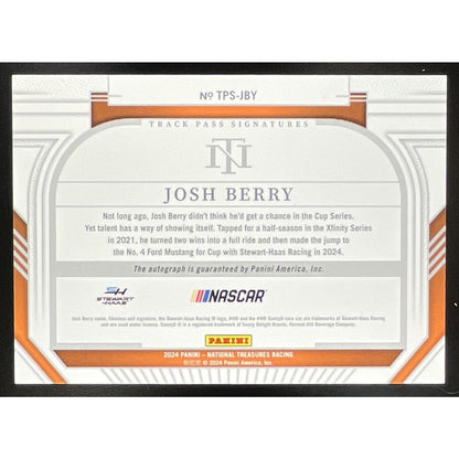 2024 Panini National Treasures Josh Berry #TPS-JBY Track Pass Signatures /99