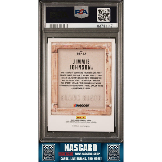 2023 Donruss NASCAR Blank Slate Jimmie Johnson PSA 10 POP 3 - NASCARD.shop