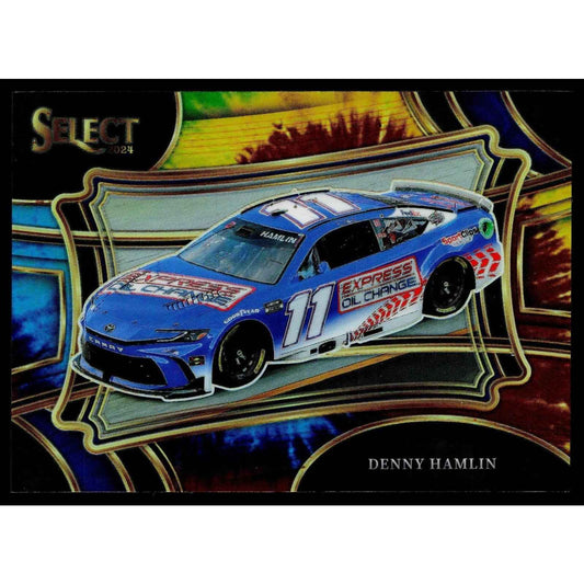 2024 Panini Select #170 Denny Hamlin Tie-Dye Prizms #/25