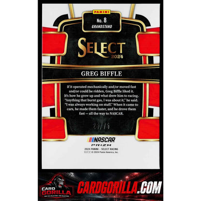 2024 Panini Select #8 Greg Biffle Neon Green Prizms #/75
