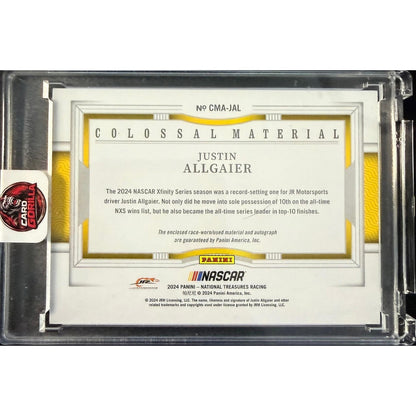 2024 National Treasures Justin Allgaier Colossal Material Auto Platinum Blue 1/1