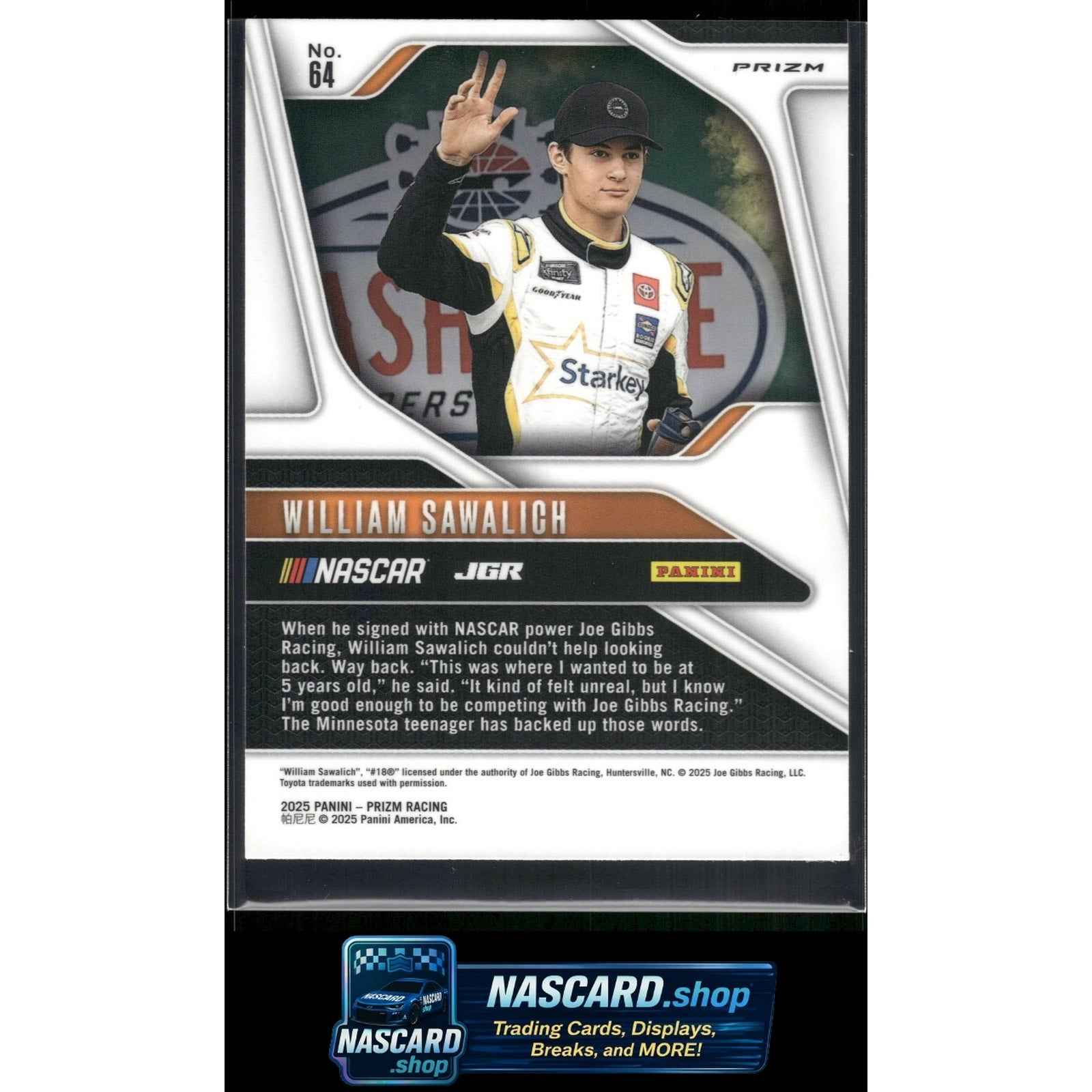 2025 Panini Prizm #64 William Sawalich White Sparkle