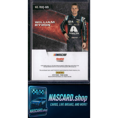 2019 Panini Prime William Byron Race Used Quads Sheet Metal Platinum Blue 1/1 - NASCARD.shop