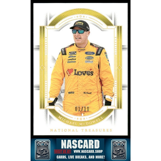 2024 Panini National Treasures - Holo Gold Michael McDowell #40 /10 - NASCARD.shop