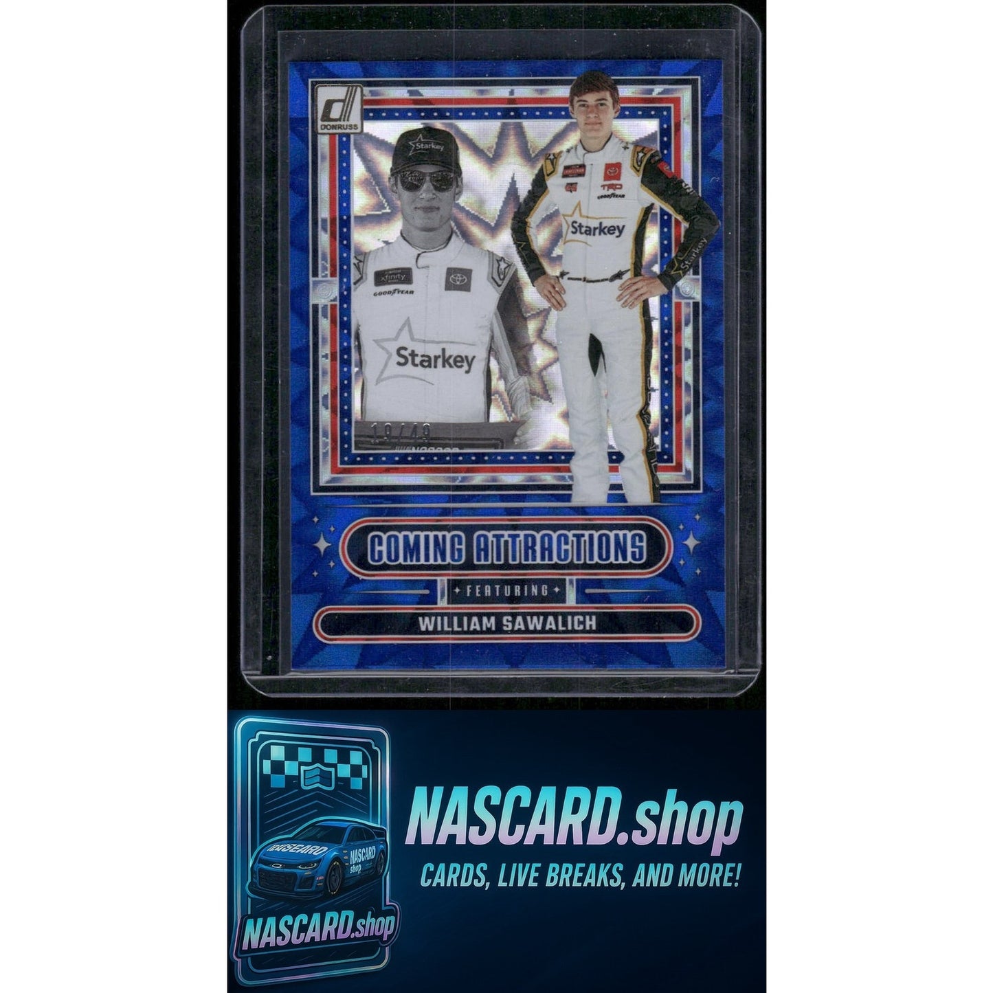 2025 Donruss #2 William Sawalich Coming Attractions Blue Xplosion #/49