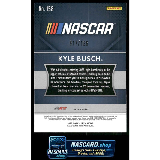 2025 Panini Prizm #158 Kyle Busch Orange Wave #/125
