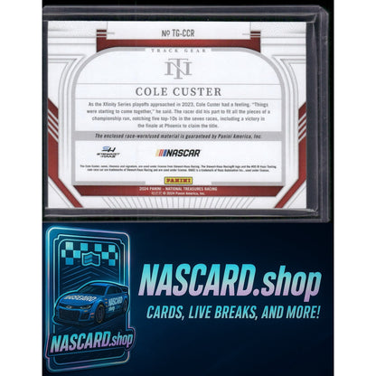 2024 Panini National Treasures #TG-CCR Cole Custer Track Gear Blue #/75