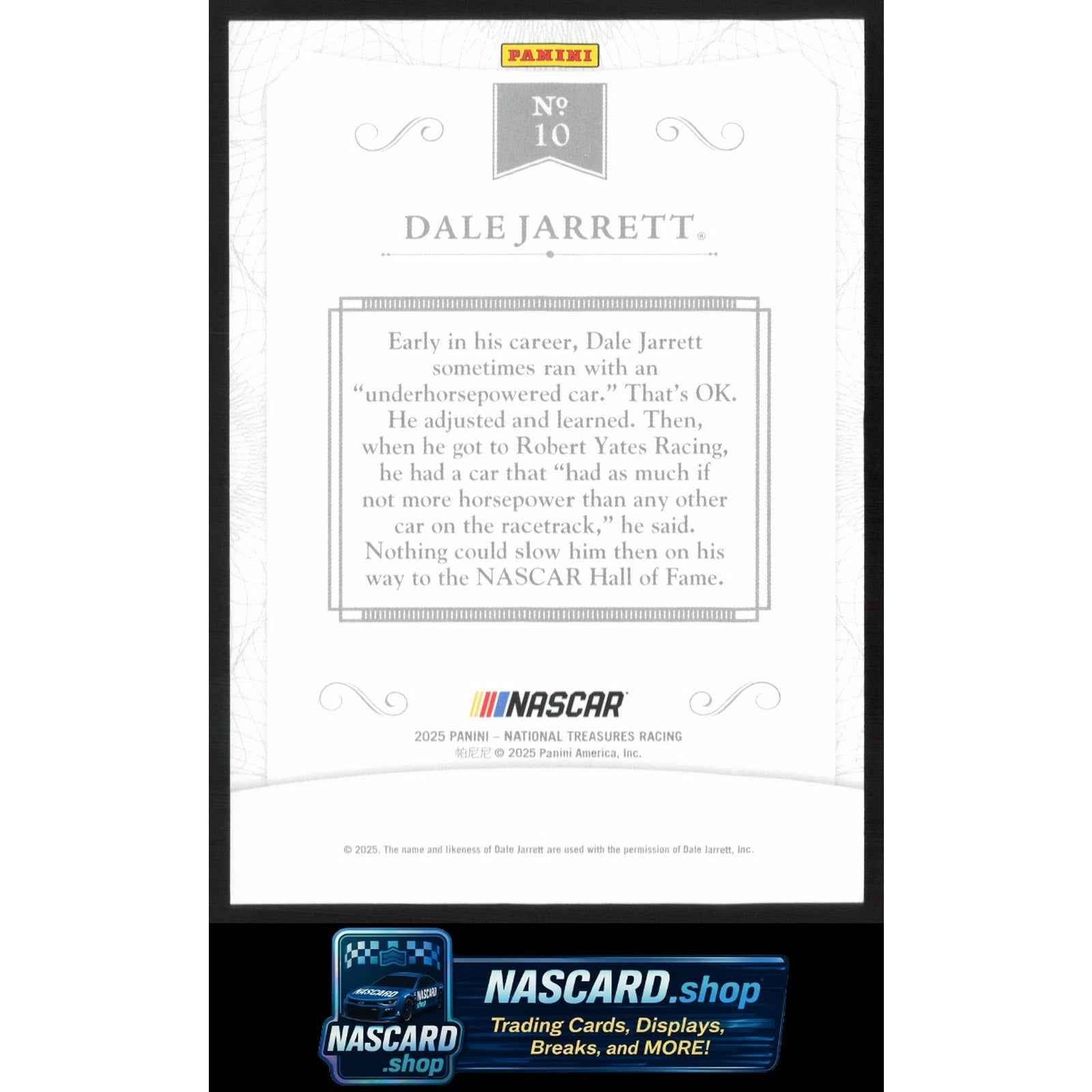 2025 Panini National Treasures #10 Dale Jarrett 2016 Throwback Gold #/15