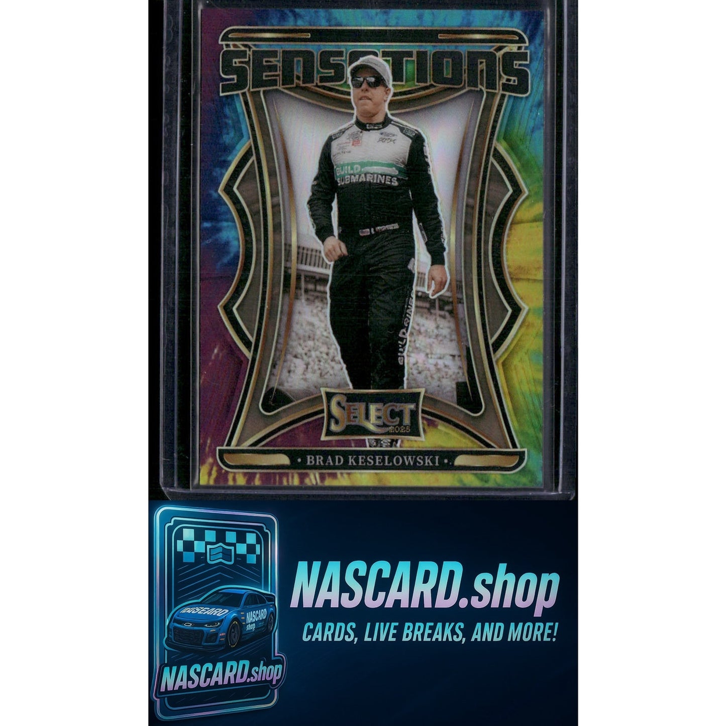 2025 Select Racing #12 Brad Keselowski Sensations Tie-Dye Prizm #/25 - Card Gorilla
