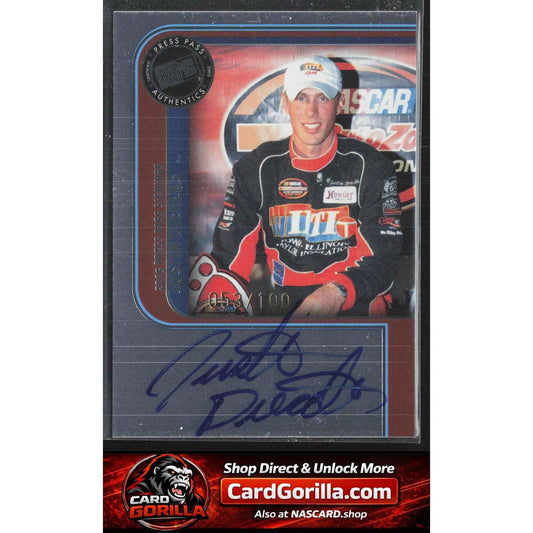 2005 Press Pass #NNO Justin Diercks Signings Platinum #/100
