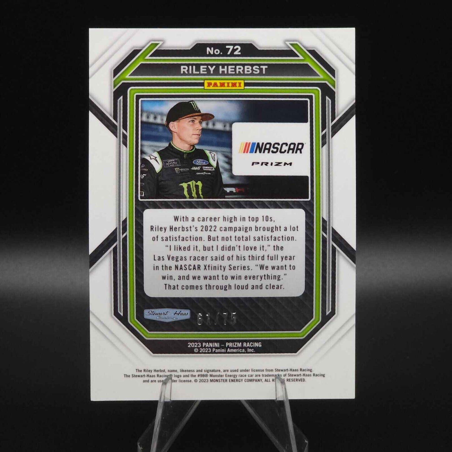 2023 Panini Prizm - Disco Prizm #72 Riley Herbst /75 - NASCARD.shop