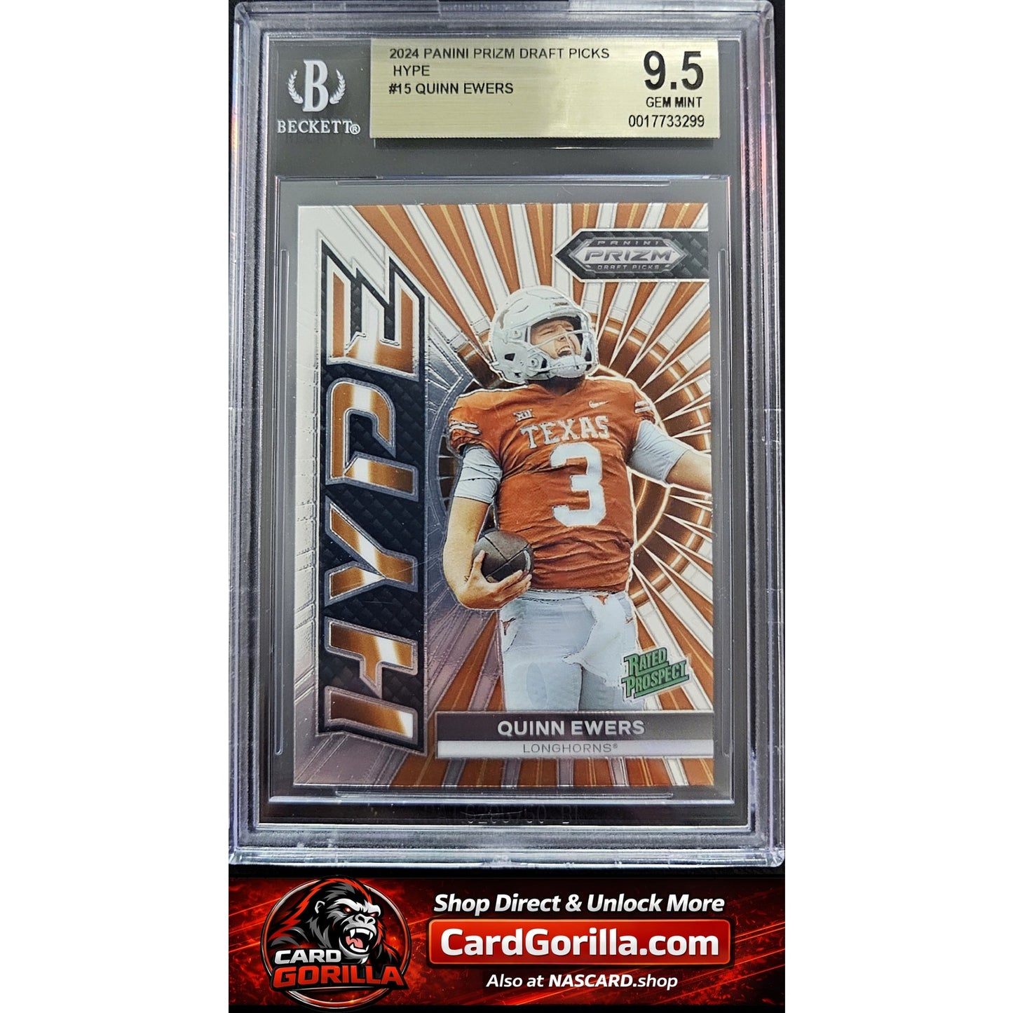 2024 Panini Prizm Draft Picks Hype #15 Quinn Ewers BGS 9.5