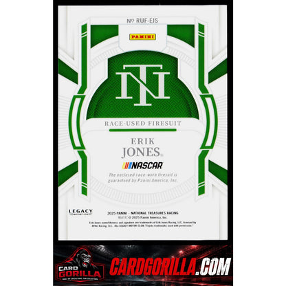 2025 Panini National Treasures #RUF-EJS Erik Jones Race Used Firesuit Blue #/75