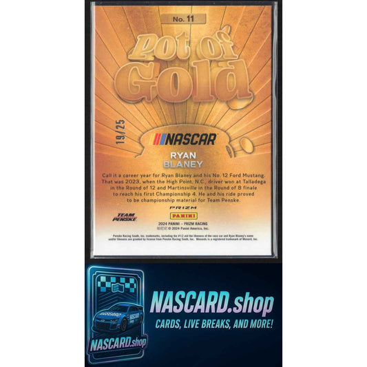 2024 Panini Prizm #11 Ryan Blaney Pot Of Gold Mojo #/25