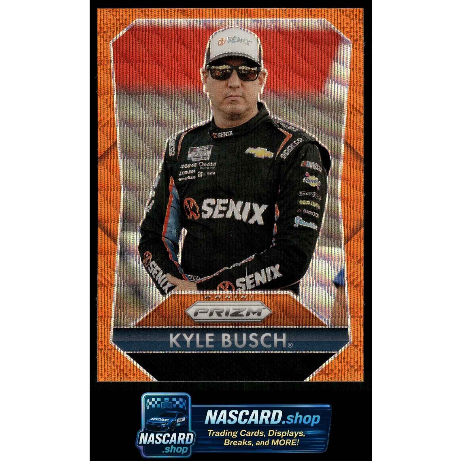 2025 Panini Prizm #158 Kyle Busch Orange Wave #/125