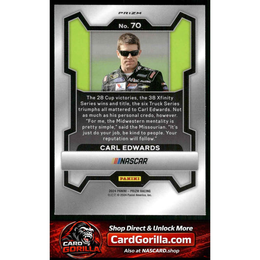 2024 Panini Prizm #70 Carl Edwards White Sparkle