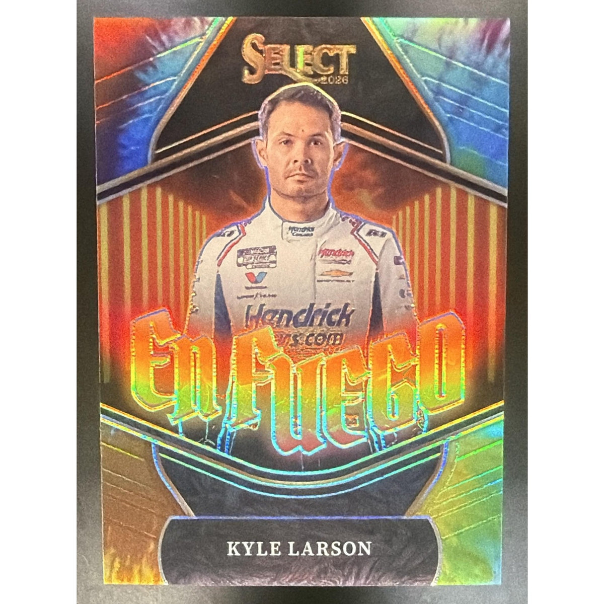 2026 Panini Select NASCAR Kyle Larson #10 En Fuego Tie-Dye Prizms /25