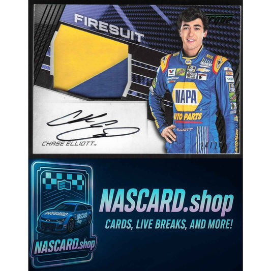 2017 Panini Torque #JFS-CE Chase Elliott Jumbo Firesuit Signatures Green #24/24