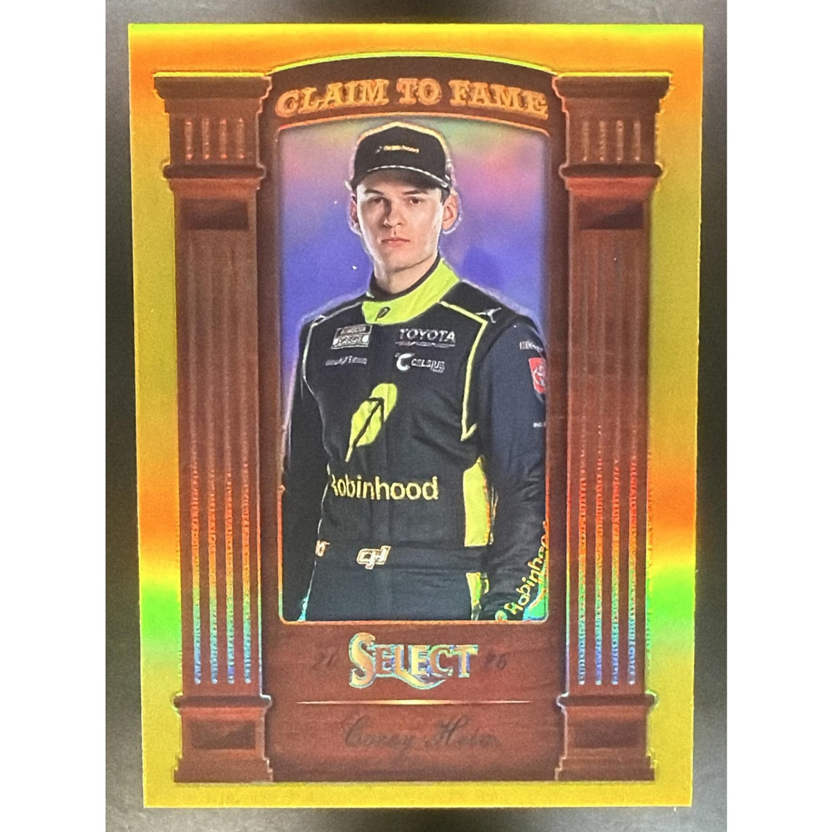 2026 Panini Select NASCAR Corey Heim #7 Claim to Fame Gold Prizms 2/10