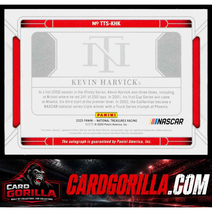 2025 National Treasures Kevin Harvick Triple Threat Signers Holo Silver #/25