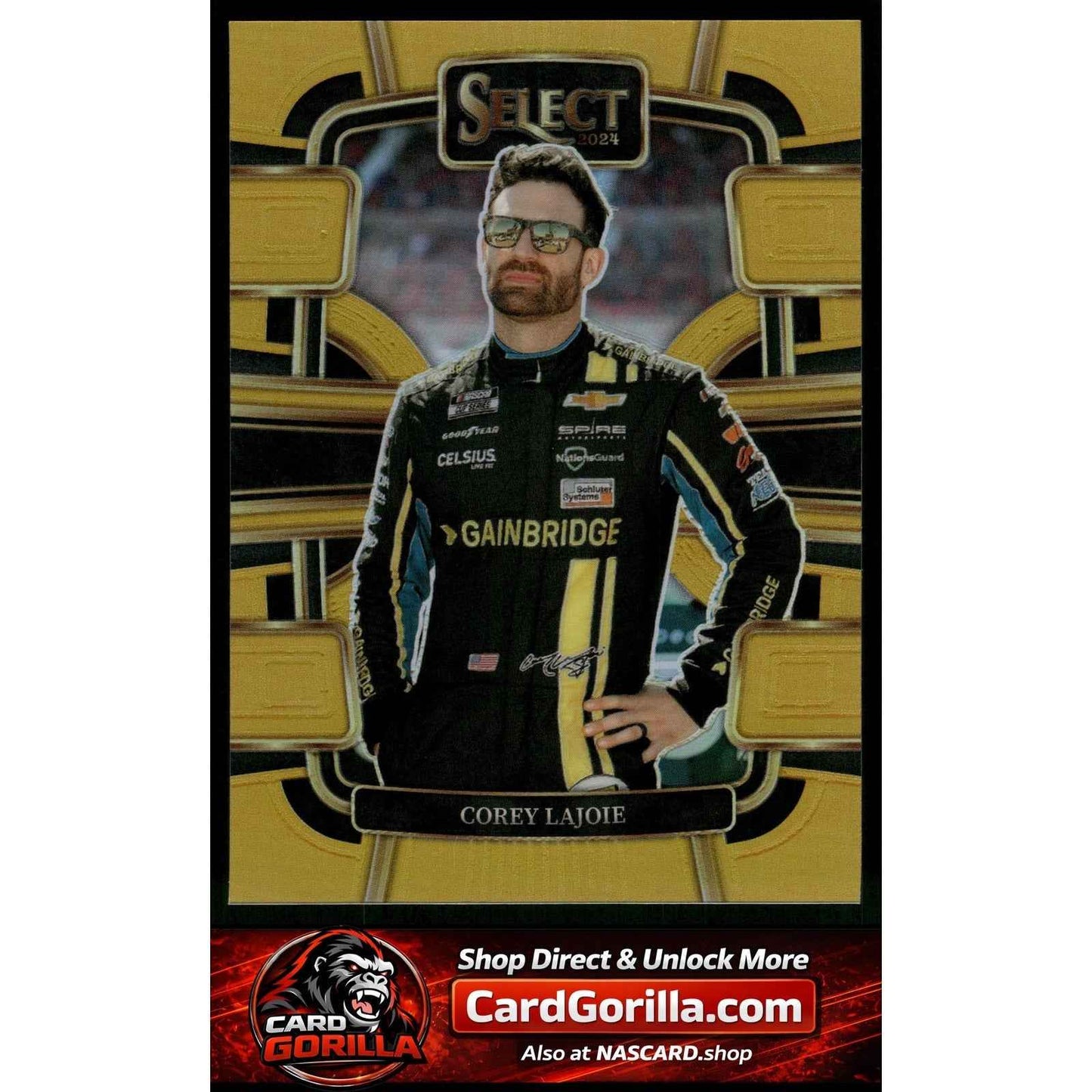 2024 Panini Select #18 Corey LaJoie Gold Prizms #/10