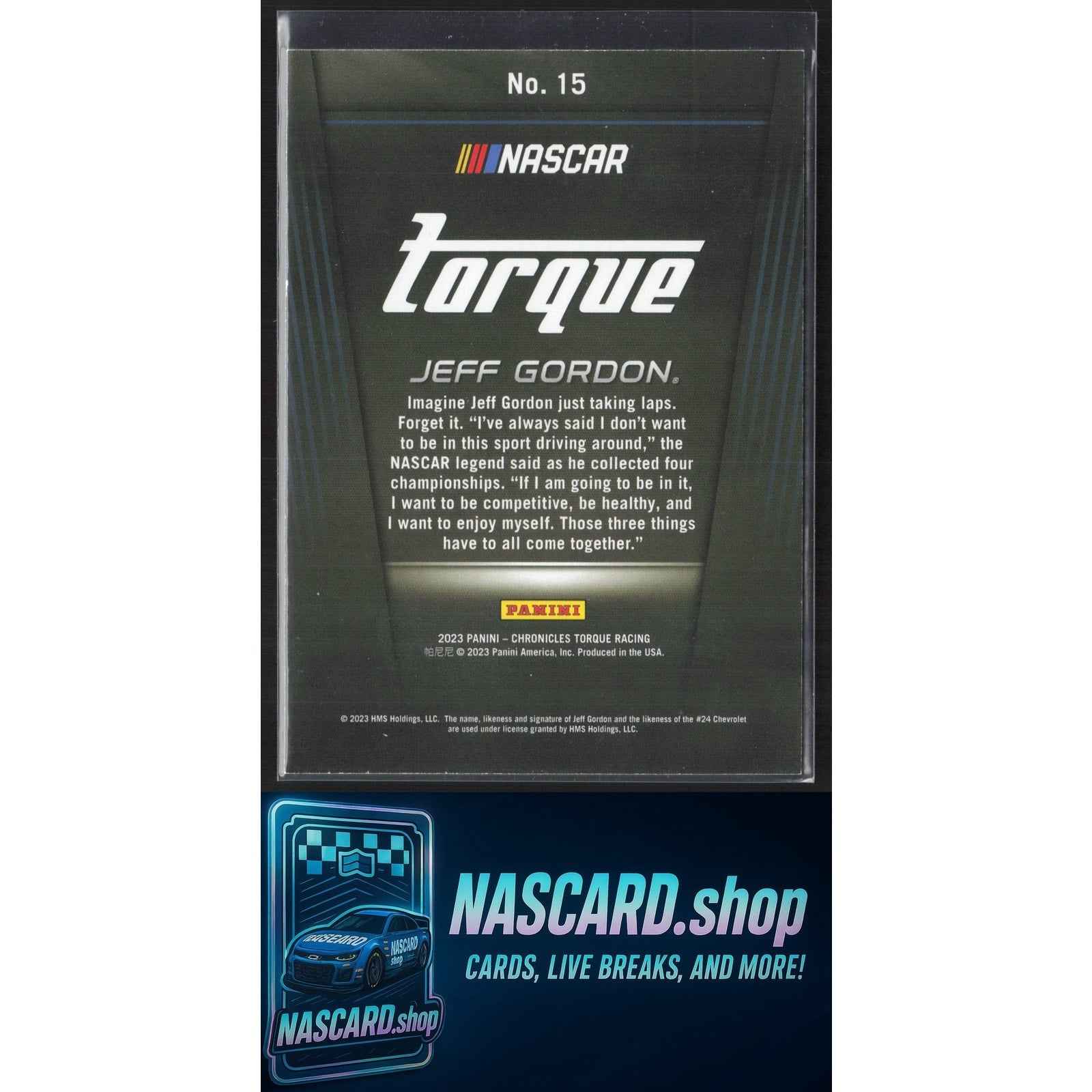 2023 Panini Chronicles #15 Jeff Gordon Torque Purple #/25