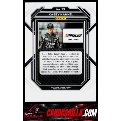 2023 Panini Prizm #13 Kasey Kahne White Sparkle Prizm