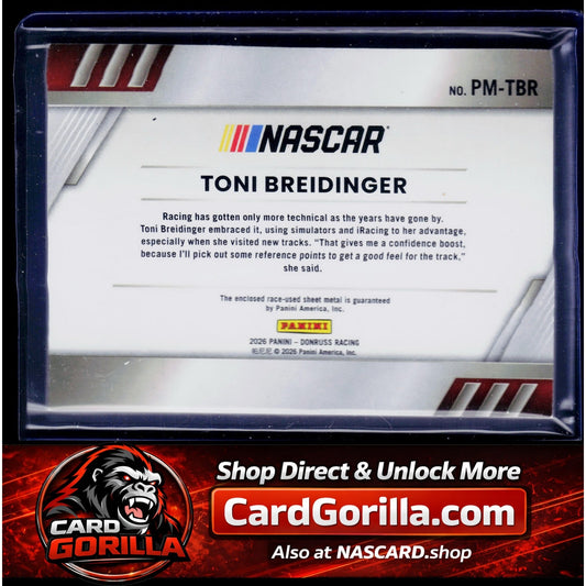 2026 Donruss #PM-TBR Toni Breidinger Pedal To The Metal Red