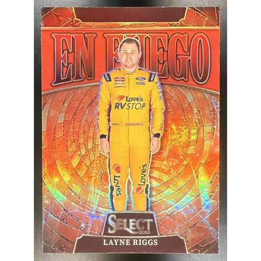 2025 Panini Select Layne Riggs #13 En Fuego Red Prizm 60/99