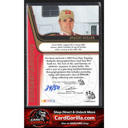 2004 Press Pass #NNO Jason Keller Signings Gold #/50