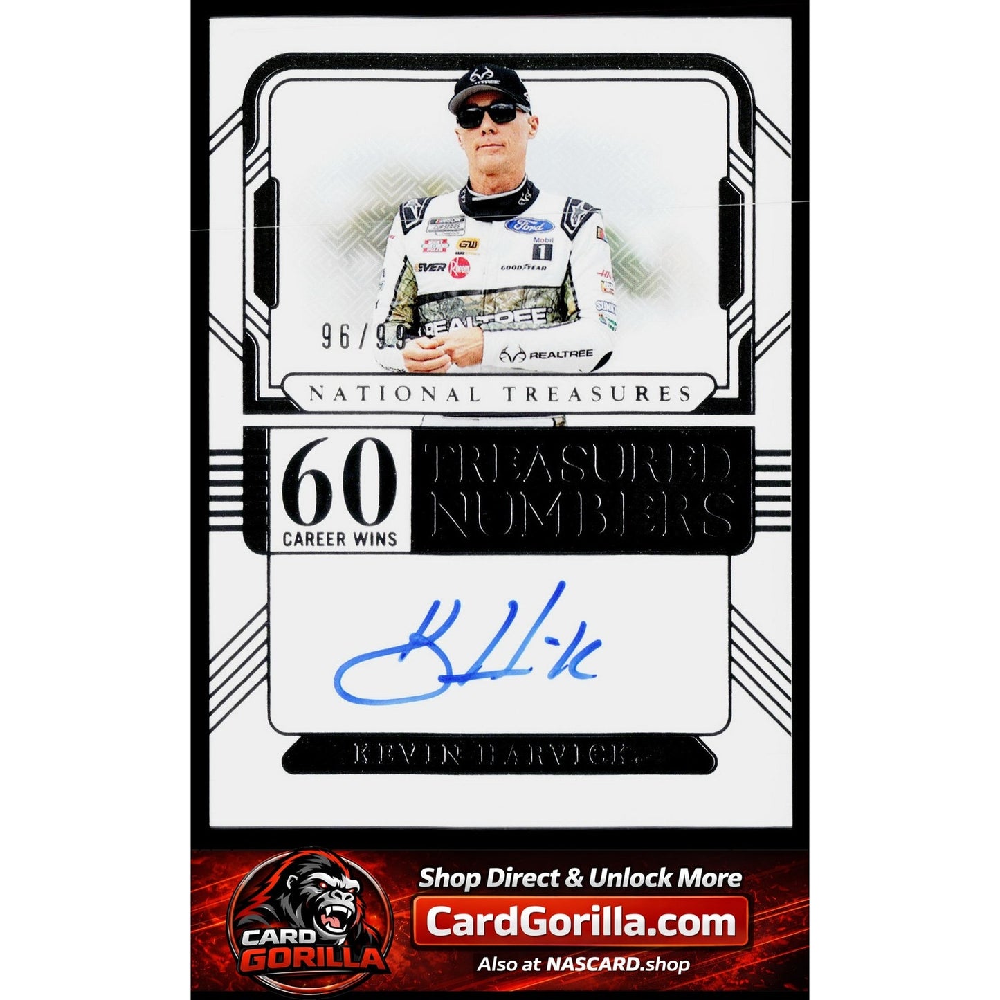2025 Panini National Treasures Kevin Harvick Treasured Numbers Signatures #/99
