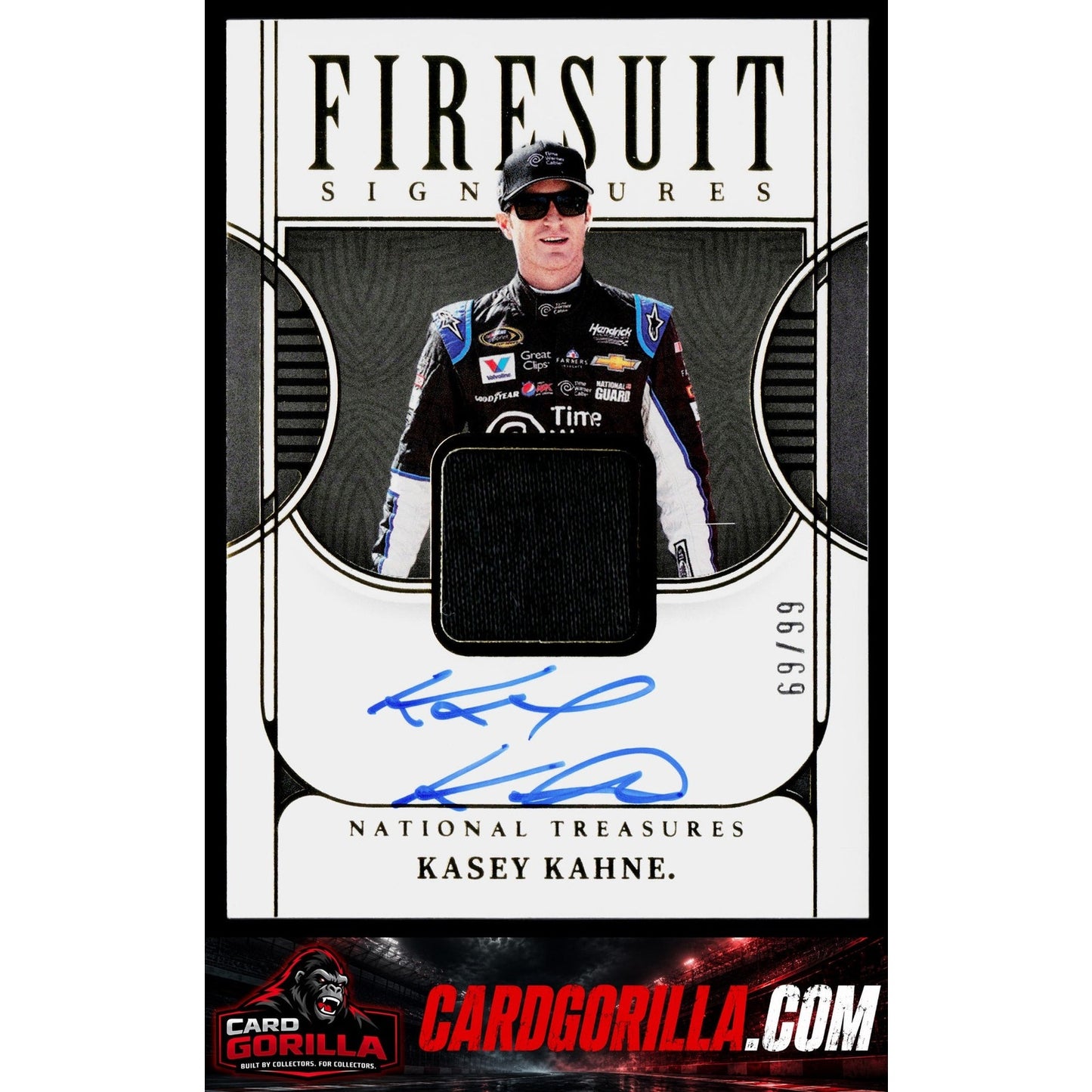 2023 Panini National Treasures #FS-KKN Kasey Kahne Firesuit Signatures #/99