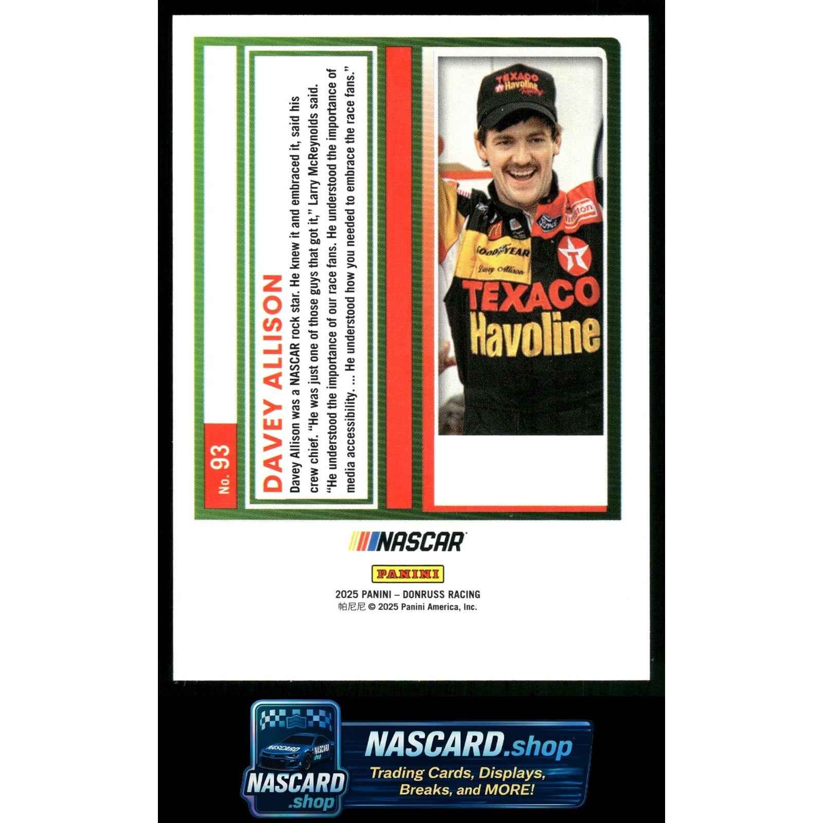 2025 Donruss #93 Davey Allison Purple #/99