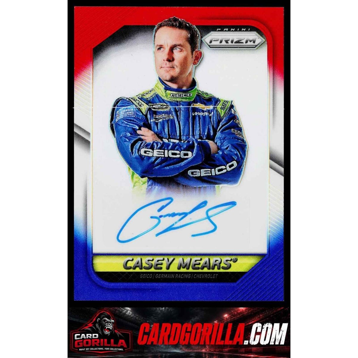 2016 Panini Prizm #CM Casey Mears Driver Signatures Red, White & Blue Prizm #/49