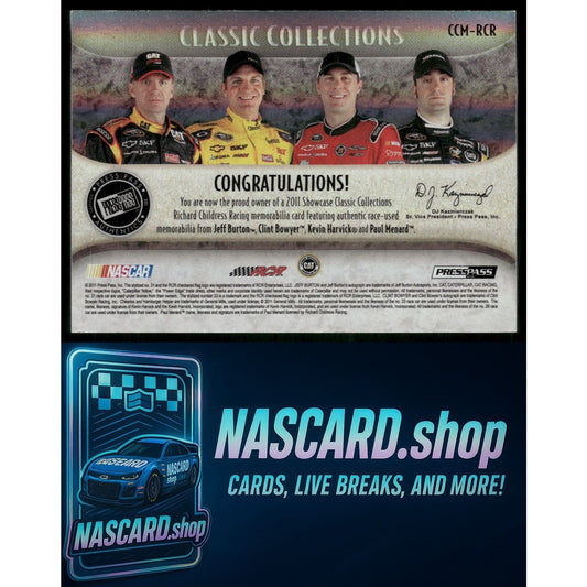 2011 Press Pass Burton Clint Bowyer Kevin Harvick Menard Classic Collections 1/5 - NASCARD.shop