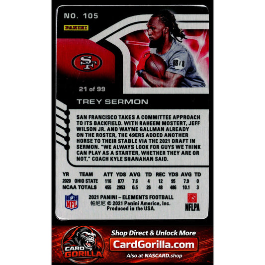 2021 Panini Elements #105 Trey Sermon #/99