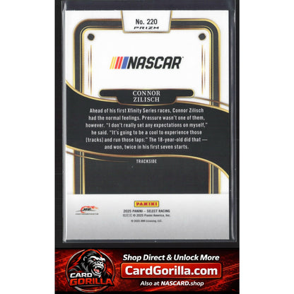 2025 Panini Select #220 Connor Zilisch Silver NASCAR Logo RC
