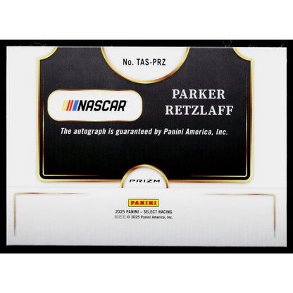 2025 Panini Select #TAS-PRZ Parker Retzlaff Trackside Action Signatures