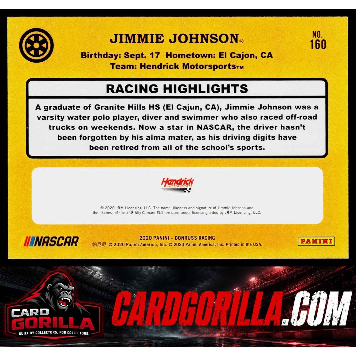 2020 Donruss #160 Jimmie Johnson Green #/99