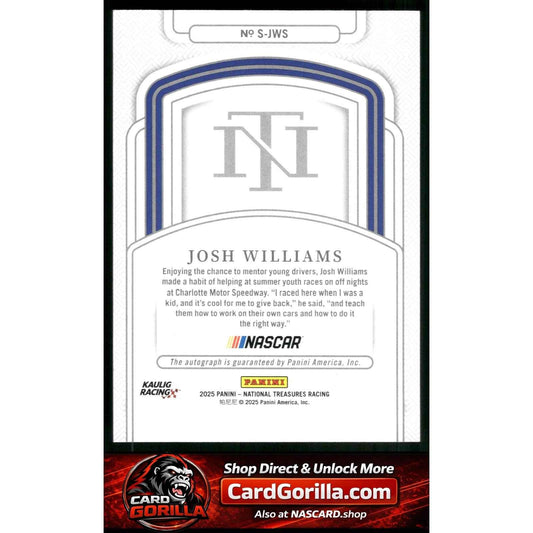 2025 Panini National Treasures #S-JWS Josh Williams Signatures #/99